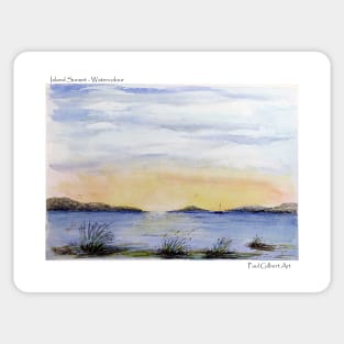 Island Sunset - Watercolour Sticker